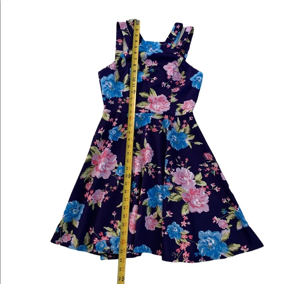 B Darlin Floral Double Strap Fit & Flare Dress Size 7/8 - Picture 6 of 17